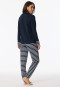 Pyjama longs bords-côtes bleu nuit - Casual Essentials