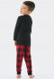 Pyjama long bords-côtes à carreaux et motif hivernal noir - Family