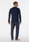 Schlafanzug lang Dreiecke nachtblau - Casual Essentials