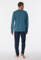 Pigiama lungo con motivo di triangoli, verde petrolio - Casual Essentials