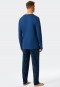 pyjama kong interlock fin col en V motifs bleu/bleu foncé - Fine Interlock