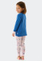 Schlafanzug lang Feinripp Organic Cotton Bündchen Leggings Möwen aqua - Natural Love