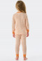 Pyjama lang fijn geribbeld biologisch katoen manchetten gestreept teddy abrikoos - Natural Love