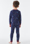 Pyjama long côtelé coton bio ourlets monde hiver montagne bleu foncé - Rat Henry