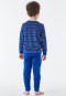 Schlafanzug lang Frottee Organic Cotton Bündchen Ringel Hai Säbel royal - Capt´n Sharky