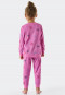 Pyjama lange badstof biologisch katoenen boorden sterren space roze - Girls World