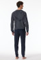 Pyjama lange badstof manchetten strepen nachtblauw - Casual Nightwear