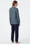 Pyjama lang interlock bloemenprint donkerblauw - Classic Comfort Fit