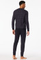 Pyjamas long Interlock cuffs coal patterned - Fine Interlock