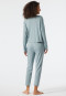Pyjama long interlock court chemise oversize gris-bleu - Modern Nightwear