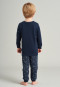Schlafanzug lang Interlock Organic Cotton Bündchen Zauberer Mumie nachtblau - Rat Henry
