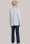 Schlafanzug lang Jersey Rundhals Skyline grau-meliert - City Wanderer