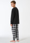 Schlafanzug lang Karo schwarz - Teens Nightwear