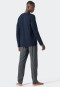 Pyjama long patte de boutonnage motif chevrons bleu foncé - Fashion Nightwear