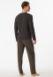 Pyjama lang modal V-hals gestreept antraciet - Long Life Soft
