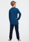 Pyjama long Coton bio Break Rayures Bords-côtes bleu - Nightwear