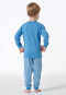 Pyjama long coton bio poignet ours rayures bleu clair - Natural Love