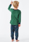 Pajamas long organic cotton cuffs excavator pixel green - Boys World