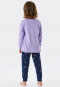 Pajamas long organic cotton cuffs galaxy unicorn glow effect lilac - Girls World