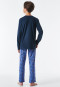 Lange pyjama biologisch katoenen manchetten Hondenskateboard indigo - Natural Rythm