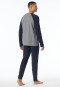 Pyjama lengte Organic Cotton manchetten nachtblauw - 95/5 Nightwear