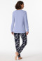 Pajamas long organic cotton cuffs navy - Contemporary Nightwear