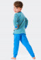 Pyjama lang biologisch katoen manchetten gestreept rat trampoline blauw - Rat Henry