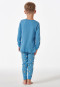 Schlafanzug lang Organic Cotton Bündchen Sterne Monde hellblau - Natural Love