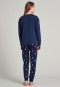 Pyjama lang biologisch katoen manchetten sterren nachtblauw - Winter Fun