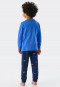 Pyjama long coton bio bords-côtes ovnis extraterrestre phosphorescent bleu - Boys World