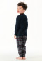 Schlafanzug lang Organic Cotton Bündchen Winter blauschwarz - Family