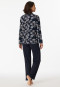 Pajamas long organic cotton button placket floral print navy - Contemporary Nightwear