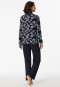 Pigiama lungo in cotone biologico con abbottonatura e stampa floreale, blu marino - Contemporary Nightwear