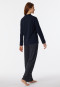 Pigiama lungo in cotone biologico con abbottonatura in tonalità blu notte - Contemporary Nightwear