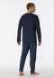 Pigiama lungo in cotone biologico con fantasia di colore blu notte - Casual Nightwear