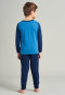 Long pajamas organic cotton striped cuffs pirate ship blue - Capt'n Sharky