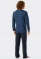 Lange pyjama biologisch katoen ronde hals strepen blauw/donkerblauw - Fashion Nightwear