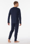 Pigiama lungo a righe realizzato in cotone biologico, blu notte - 95/5 Nightwear