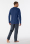 Pyjama long coton bio rayures bleu marine - selected! premium