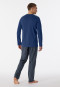 Pyjama lang biologisch katoen gestreept marineblauw - selected! premium