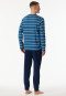 Lange pyjama knoopsluiting donkerblauw - Casual Nightwear