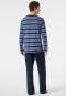 Pajamas long crew neck striped denim blue/dark blue - Comfort Fit