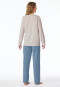 Schlafanzug lang sand gemustert - Comfort Essentials