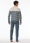 Schlafanzug lang Streifen jeansblau - Casual Nightwear