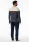 Schlafanzug lang Streifen nachtblau - Casual Nightwear