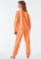 Pyjama long molleton coton bio bords-côtes abricot - Natural Rythm