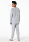 Schlafanzug lang Sweatwear Bündchen grau-meliert - Nightwear