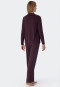 Pyjama long Tencel col cheminée bordeaux - selected! premium