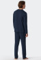 Schlafanzug lang Tencel V-Ausschnitt Streifen dunkelblau - Selected! Premium