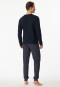 Pyjama lang V-hals manchetten driehoeken nachtblauw - Casual Essentials